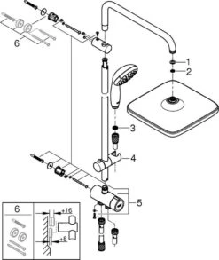 GROHE QuickFix Vitalio Start 250 Regendouche - □ 25 Cm - Vierkant - Zonder Kraan - Chroom -Badkamerproducten Winkel 1011x1200