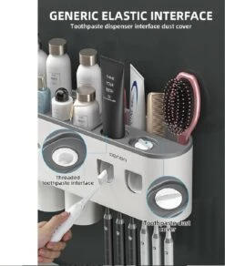 LuxeBass Tandenborstel Organizer | Tandenborstelhouder | Automatisch Tandpasta Dispenser | Met Lade En Opbergvak Voor Badkamer - LB544 -Badkamerproducten Winkel 1014x1200