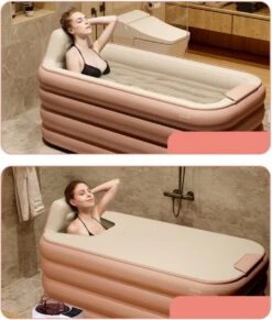 Merkloos Opblaasbaar Bad - Roze - Inclusief Air-Pomp - 1.6 Meter - Opblaasbaar Ligbad - Opblaasbare Badkuip - Zitbad -Badkamerproducten Winkel 1018x1200 5