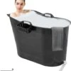 EKEO Zitbad - 210L - Mobiele Badkuip - Bath Bucket - Zwart