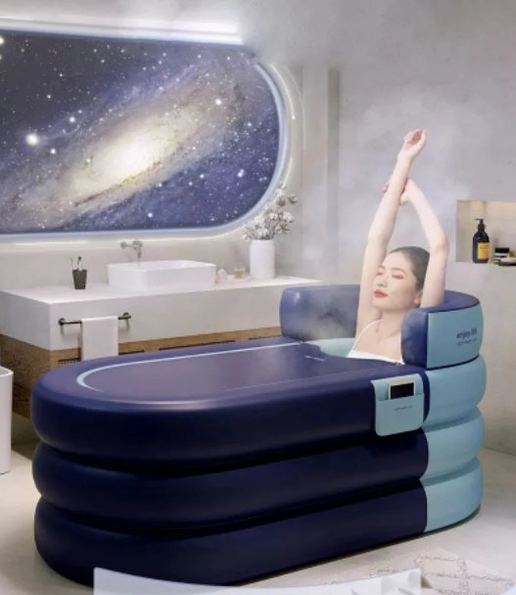 Opblaasbaar Bad - Blauw Ligbad - Zitbad Volwassenen - Ijsbad - Badkuip - Opblaasbad - Opvouwbaar Bad 6 Opblaasbaar Bad - Blauw Ligbad - Zitbad Volwassenen - Ijsbad - Badkuip - Opblaasbad - Opvouwbaar Bad - Afbeelding 4