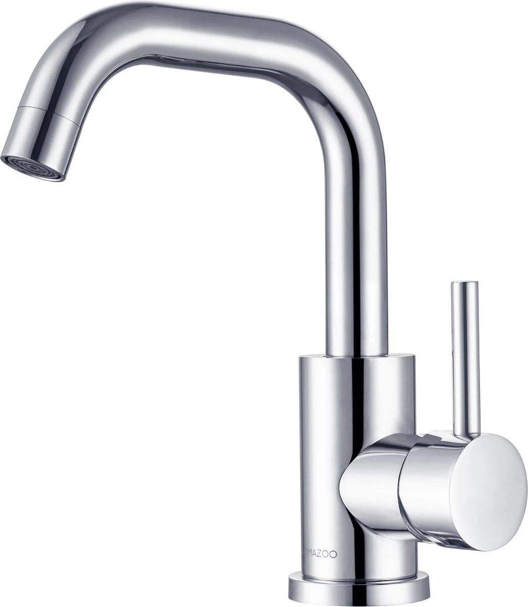 LOMAZOO Wastafelkraan Rosely - Badkamerkraan - Mengkraan Wastafel - Chroom 3 LOMAZOO Wastafelkraan Rosely - Badkamerkraan - Mengkraan Wastafel - Chroom