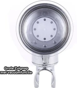 Merkloos Douchekophouder - Grote Zuignap - Klik&Vast - Draaibaar - Chroom -Badkamerproducten Winkel 1045x1200