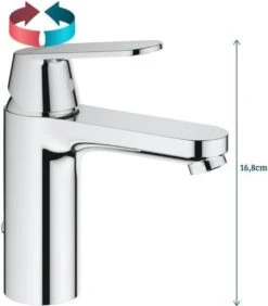 GROHE Eurosmart Cosmopolitan Wastafelkraan - Medium Uitloop - Met Trekwaste - Chroom - 2339700E -Badkamerproducten Winkel 1051x1200 3