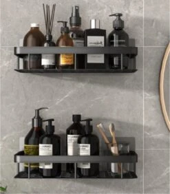 Merkloos Jawes- Wandrek- Zwart- 1stuk- Doucherek- Zonder Te Boren- Wandrek Zonder Boren- Wandrekje -Badkamerproducten Winkel 1052x1200 1