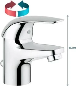 GROHE Euroeco Wastafelkraan - Met Trekwaste - Chroom - 23262000 -Badkamerproducten Winkel 1057x1200 3