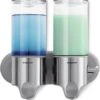 Simplehuman Zeepdispenser Wand Duo - RVS - 22.6x9.4x24.5 Cm - Zilver -Badkamerproducten Winkel 1061x1200 1