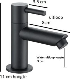 Aloni - KLEINE ! Koudwaterkraan 1/2 Mat Zwart -Badkamerproducten Winkel 1061x1200 2