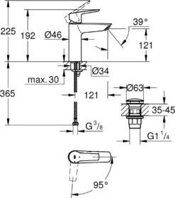 GROHE QuickFix Start Waterbesparende Wastafelkraan - Met EcoJoy® - Incl. Push-open Waste - Chroom - 23746002 -Badkamerproducten Winkel 1062x1200 2
