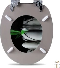 Happyment Antibacteriële Toiletbril - Met Softclose - Universeel - Toiletbrillen Met Kiezel Print - WC Bril - Toiletzitting -Badkamerproducten Winkel 1069x1200 5