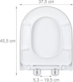 Relaxdays Wc Bril Softclose - D-vorm - Toiletbril Universeel - Toiletdeksel Plastic - Wit -Badkamerproducten Winkel 1073x1200 2