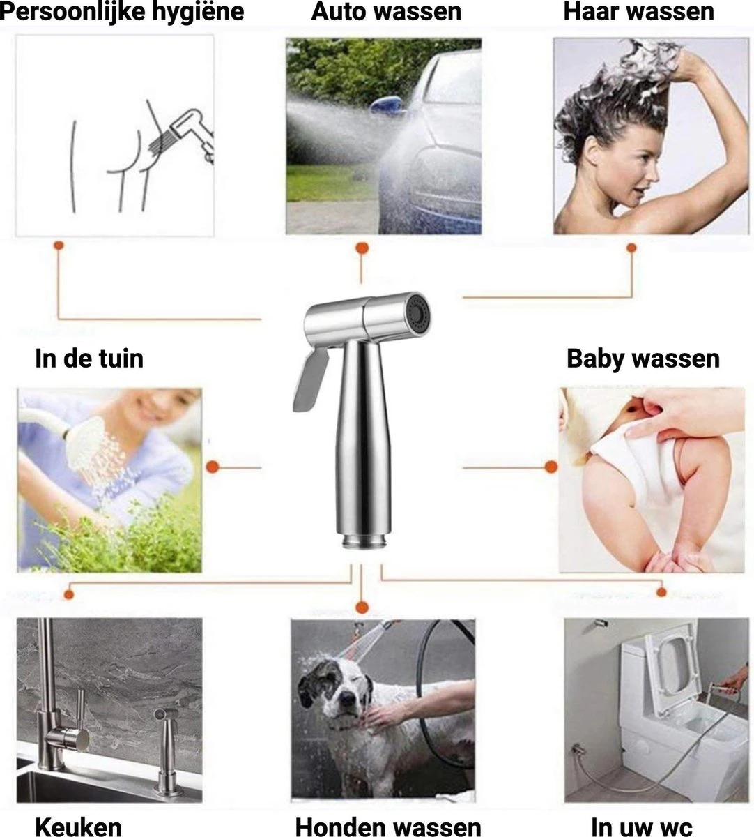 El Suvon® Bidet Handdouche - Shattaf - Bidet Sproeier - Bidetkraan 12 El Suvon® Bidet Handdouche - Shattaf - Bidet Sproeier - Bidetkraan - Afbeelding 10