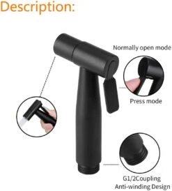 Merkloos Bidet Handdouche - Shattaf - Bidet Sproeier - Bidetkraan - Handheld Bidet Spray Met 120 Cm Doucheslang / Houder- Zwart -Badkamerproducten Winkel 1083x1200 1