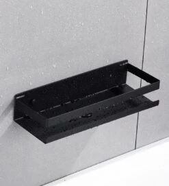 Merkloos Doucherek- Douchemand- Badkamerrek- Badkamer Organiser- Badkamer Organizer-Rekje Voor In De Douche- Badkamer Plank-Rekje Voor Shampoo- RVS- Zonder Boren- Zelfklevend- Rechthoek Vorm- Met Of Zonder Schroeven- Ophangbaar- Met Lijm- 40 Cm- Zwart -Badkamerproducten Winkel 1095x1200 3