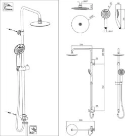 Tiger Luvia Doucheset - Regendouche Ø 20 Cm - Handdouche Ø 12 Cm - 2 Standen - Chroom -Badkamerproducten Winkel 1098x1200 1