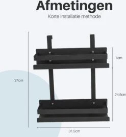 Doucherek Hangend - Ophangbaar Doucherek Matzwart - Twee Lagen - Badkamerrek - Doucherek Zonder Boren - 2 Laags - Badkamer Accessoires 19 Doucherek Hangend - Ophangbaar Doucherek Matzwart - Twee Lagen - Badkamerrek - Doucherek Zonder Boren - 2 Laags - Badkamer Accessoires -Badkamerproducten Winkel 1105x1200 2