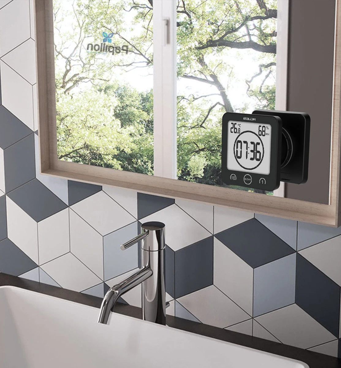 Merkloos Badkamerklok Digitaal - Douche Timer & Klok - Zuignap - Zwart 7 Merkloos Badkamerklok Digitaal - Douche Timer & Klok - Zuignap - Zwart - Afbeelding 5