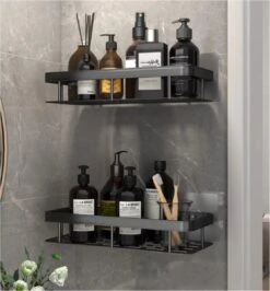 Merkloos Jawes- Wandrek- Zwart- 1stuk- Doucherek- Zonder Te Boren- Wandrek Zonder Boren- Wandrekje -Badkamerproducten Winkel 1115x1200 1