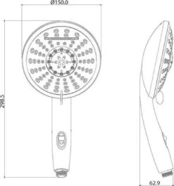 SCHÜTTE Niagara Handdouche - Douchekop Ø 15 Cm - 5 Standen - Watervaluitloop - Waterstop - Chroom -Badkamerproducten Winkel 1118x1200