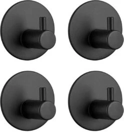 Trendfield Handdoekhaakjes Zelfklevend Rond - 4 Zwarte Handdoek Haakjes - Ronde Handdoekhaak - Zwart -Badkamerproducten Winkel 1126x1200 1