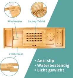Regno Badplank Voor In Bad - Met Badkussen - Uitschuifbaar En Waterbestendig Badrek - IPad En Glashouder -Badkamerproducten Winkel 1128x1200 2