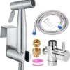Merkloos Bidet Handdoucheset Uit Geborsteld RVS - Shattaf - Met Slang, T-stuk & Wandhouder -Badkamerproducten Winkel 1134x1200