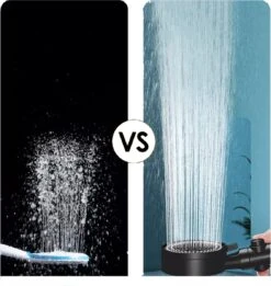 Merkloos Waterbesparende Douchekop - Handdouche - Regendouche - Met ECO STOP Knop - 5 Standen - ABS - Zwart -Badkamerproducten Winkel 1135x1200