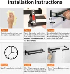 Merkloos Cgoods Handdoekrek Dubbele Stang Zonder Boren - Handdoekrek Badkamer - Handdoekhouder - Handdoekstang - 60CM -Badkamerproducten Winkel 1140x1200 2