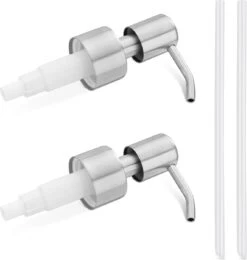 Navaris Roestvrijstalen Zeepdispenserkop Set X2 - Opschroefbare Pompkop Voor Flessen - 22-24 Mm Mondstuk Voor Vloeistof, Lotion - Zilverkleurig -Badkamerproducten Winkel 1142x1200 2