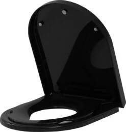 Kamyra® Antibacteriële Toiletbril Met Verkleiner & Softclose - Voor Volwassenen/Kinderen - Toiletbrillen, WC Bril, Brillen, Toiletzitting - D-Vorm - 45.4x36.1 Cm - Zwart -Badkamerproducten Winkel 1145x1200 3