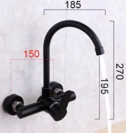 Merkloos Inbouw Wastafelkraan 8654-CB - Muurkraan - RVS - Mat Zwart -Badkamerproducten Winkel 1146x1200 1