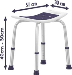 Sanicraft® Douchekruk - In Hoogte Verstelbaar - Douchekrukje - Roestvrij - 150kg Draagkracht - Comfortabel Zitkussen - Inclusief Douchekophouder, Handgrepen, Anti Slip Poten -Badkamerproducten Winkel 1148x1200 7
