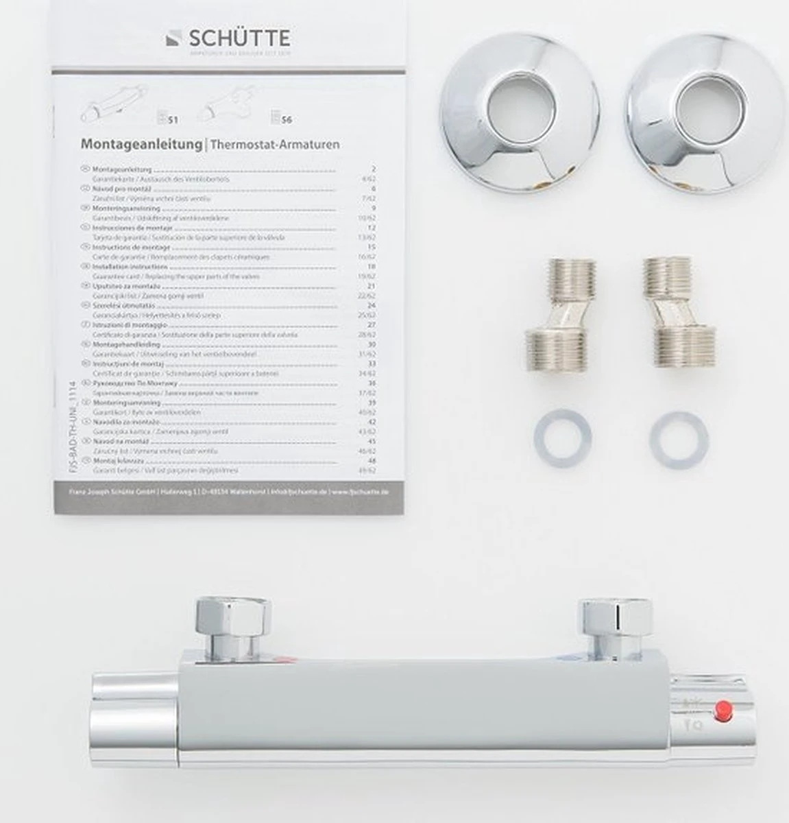 SCHÜTTE Vico Thermostatische Douchekraan - Chroom - 150 Mm Hartafstand 9 SCHÜTTE Vico Thermostatische Douchekraan - Chroom - 150 Mm Hartafstand - Afbeelding 7