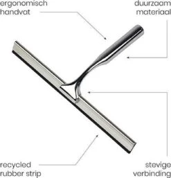 Aquafy Raamwisser RVS - Incl. Douchespons - Douchetrekker Voor Badkamer - Raamwisser Douche - Douchewisser RVS - Luxe Trekker Met Ophanghaak -Badkamerproducten Winkel 1154x1200 4