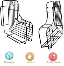 HomeBasics Zelfklevend Doucherek | Zwart | Zonder Boren | Doucherek Met Zuignap | Zuignappen | Doucherek Hoek | Badrek | Douchemandje | Keukenrek | Specerijenrek | Kruidenrek -Badkamerproducten Winkel 1155x1200 5