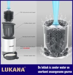 Lukana Siliconen WC Borstel Met Zeepdispenser - Hervulbaar - Vrijstaand Of Hangend - Sneldrogend, Hygiënisch & Antibacteriële Werking - Zonder Boren - Toilet Brush - Toiletborstel Houder - Lekbak -Badkamerproducten Winkel 1162x1200 2