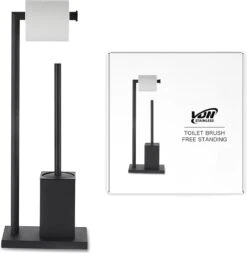 VDN Stainless Wc Rolhouder Staand - Wc Borstel Met Houder Zwart - Toiletrolhouder En Toiletborstel Met Houder - Vierkant - RVS - 2 In 1 -Badkamerproducten Winkel 1170x1200 2