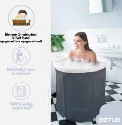 BETUB Zitbad Opvouwbare Badkuip Folding Bath Bathtub – Zit Zwembad – Ijsbad – Warm Bad – Ontspanning – Voor Onder De Douche – Tuin - Balkon Incl. Zitkussen -Badkamerproducten Winkel 1173x1200 9