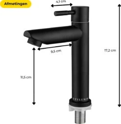 Stylumo Zwarte Toiletkraan – Fonteinkraan Zwart – Koudwaterkraan – WC Kraan – Badkamermeubel Kraan Alleen Koud Water -Badkamerproducten Winkel 1175x1200 8