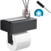 Merkloos Toti - Wc Rolhouder - Opbergvak- Zwart - Met Plankje - Zelfklevend/boren/zonder Boren - Toiletrolhouder -Badkamerproducten Winkel 1178x1200 13