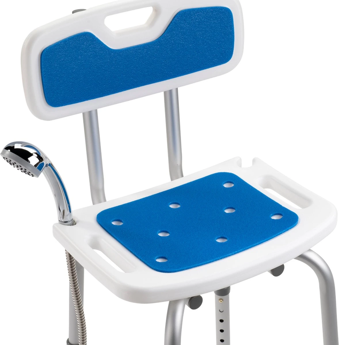 Douchestoel Met Douchekop Houders En Handgrepen- Antislip - Lichtgewicht En In Hoogte Verstelbaar - Douchekruk 4 Douchestoel Met Douchekop Houders En Handgrepen- Antislip - Lichtgewicht En In Hoogte Verstelbaar - Douchekruk - Afbeelding 2