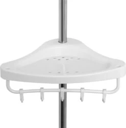 Telescopisch Doucherek Uit Chroom, Verstelbaar 155 - 320 Cm Met Extra Handdoekrek -Badkamerproducten Winkel 1180x1200