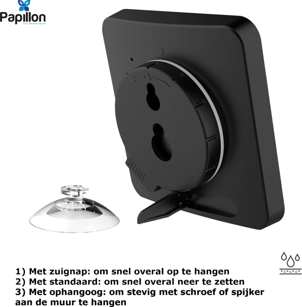 Merkloos Badkamerklok Digitaal - Douche Timer & Klok - Zuignap - Zwart 5 Merkloos Badkamerklok Digitaal - Douche Timer & Klok - Zuignap - Zwart - Afbeelding 3