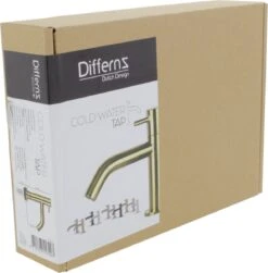 Differnz Wastafelkraan Gebogen – Kraan Koud Water – Toiletkraan – Mat Goud -Badkamerproducten Winkel 1183x1200 5