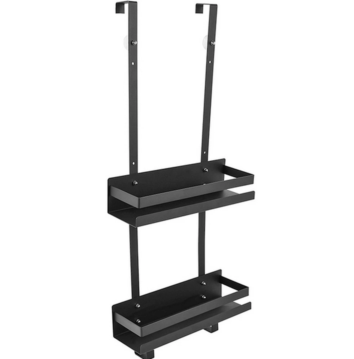 Doucherek Hangend - Ophangbaar Doucherek Matzwart - Twee Lagen - Badkamerrek - Doucherek Zonder Boren - 2 Laags - Badkamer Accessoires 3 Doucherek Hangend - Ophangbaar Doucherek Matzwart - Twee Lagen - Badkamerrek - Doucherek Zonder Boren - 2 Laags - Badkamer Accessoires