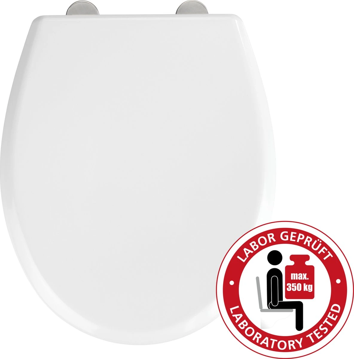 WENKO WC Bril Gubbio - Antibacterieel Wit Duroplast - Easy-Close Sluiting - Fix-Clip Bevestiging In RVS - Belastbaar Tot 350 Kg - Toiletbril - Toiletzitting 5 WENKO WC Bril Gubbio - Antibacterieel Wit Duroplast - Easy-Close Sluiting - Fix-Clip Bevestiging In RVS - Belastbaar Tot 350 Kg - Toiletbril - Toiletzitting - Afbeelding 3