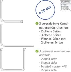WENKO Douchegordijnstang Hoek Universeel Aluminium Zwart - Douchestang -Badkamerproducten Winkel 1187x1200 1