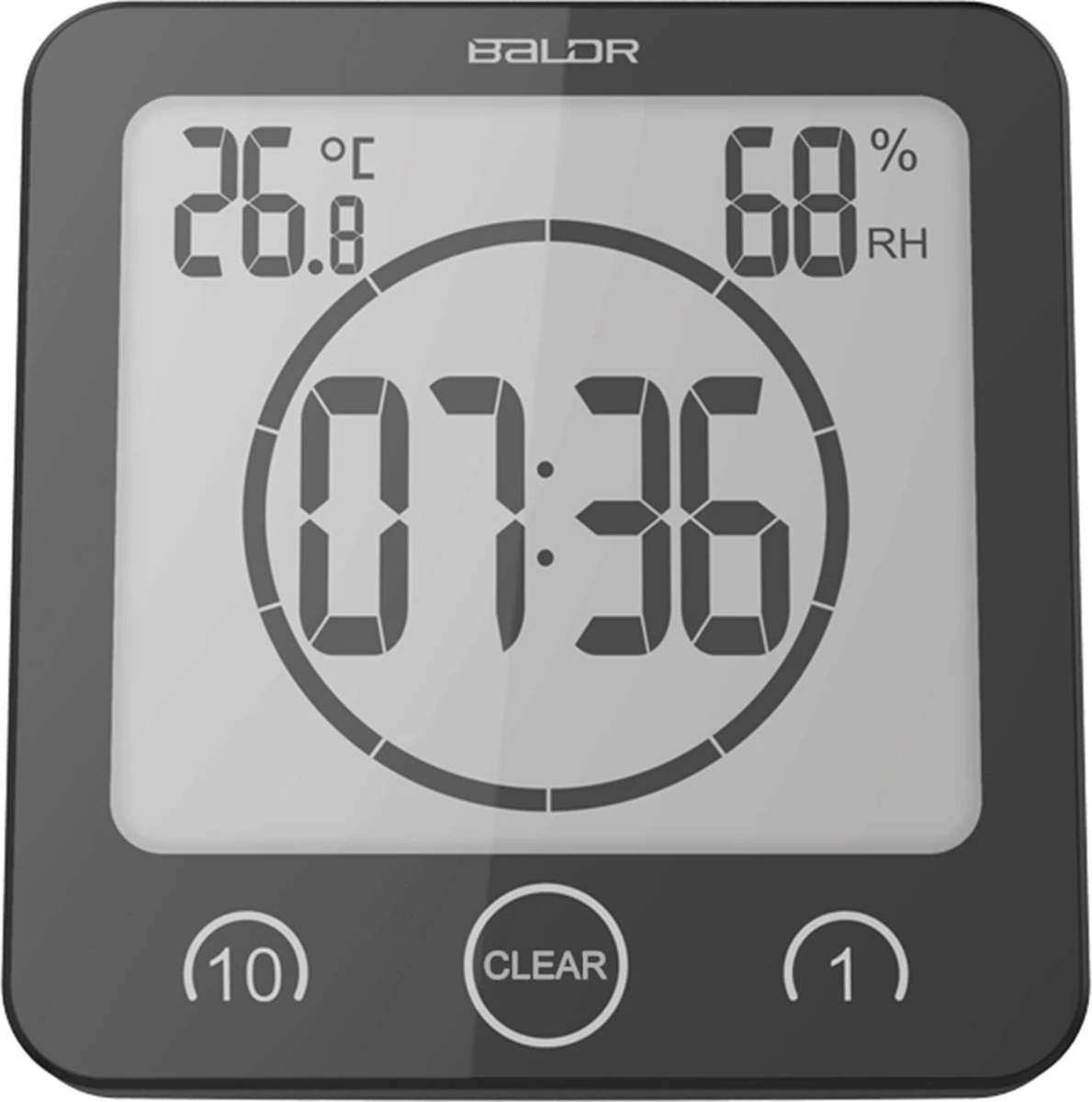 Merkloos Badkamerklok Digitaal - Douche Timer & Klok - Zuignap - Zwart 3 Merkloos Badkamerklok Digitaal - Douche Timer & Klok - Zuignap - Zwart