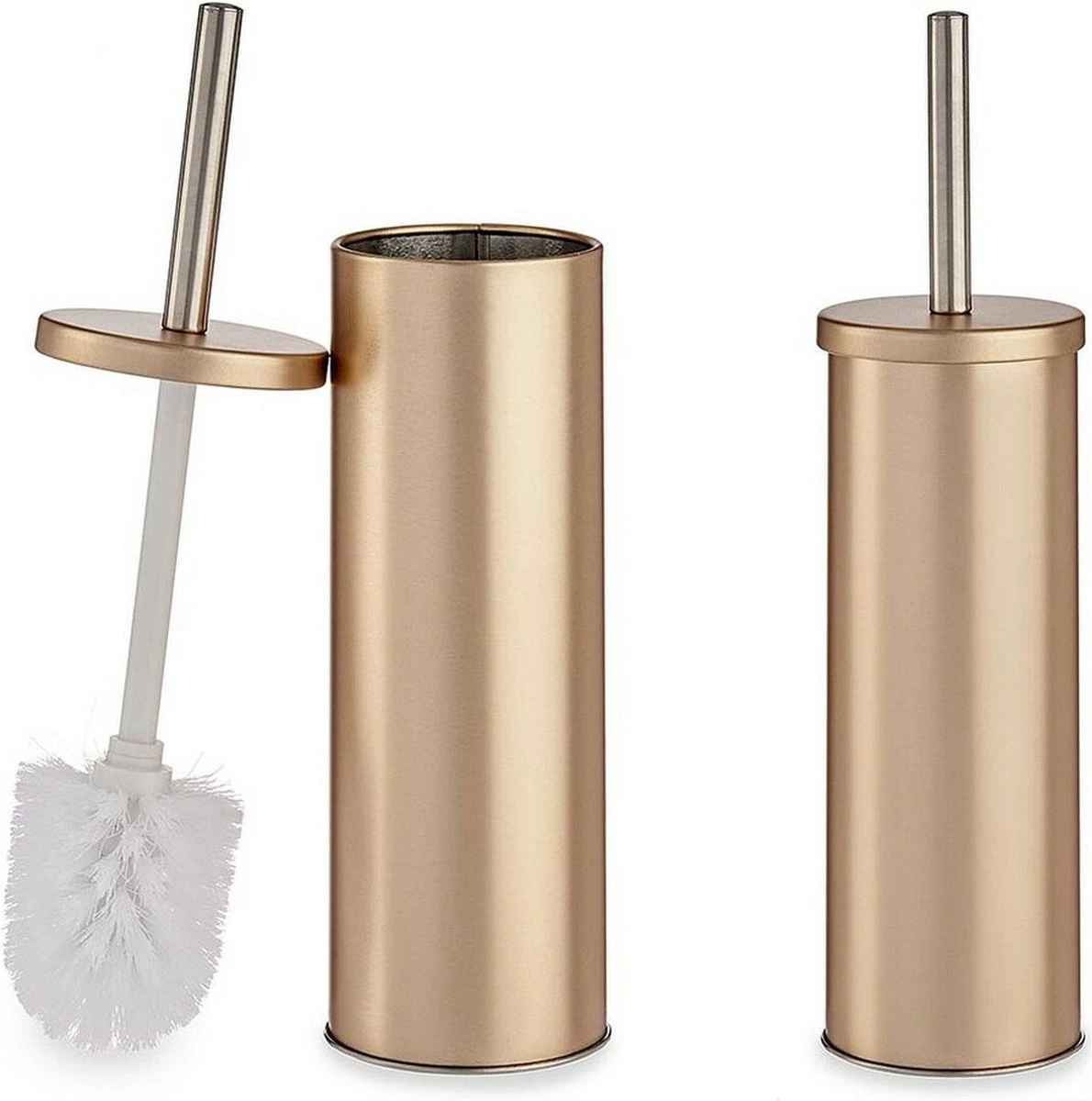 Toiletborstel/wc-borstel Metaal In Goud Kleur 38 Cm - In Houder - Luxe Uitstraling In Prachtige Kleur 5 Toiletborstel/wc-borstel Metaal In Goud Kleur 38 Cm - In Houder - Luxe Uitstraling In Prachtige Kleur - Afbeelding 3