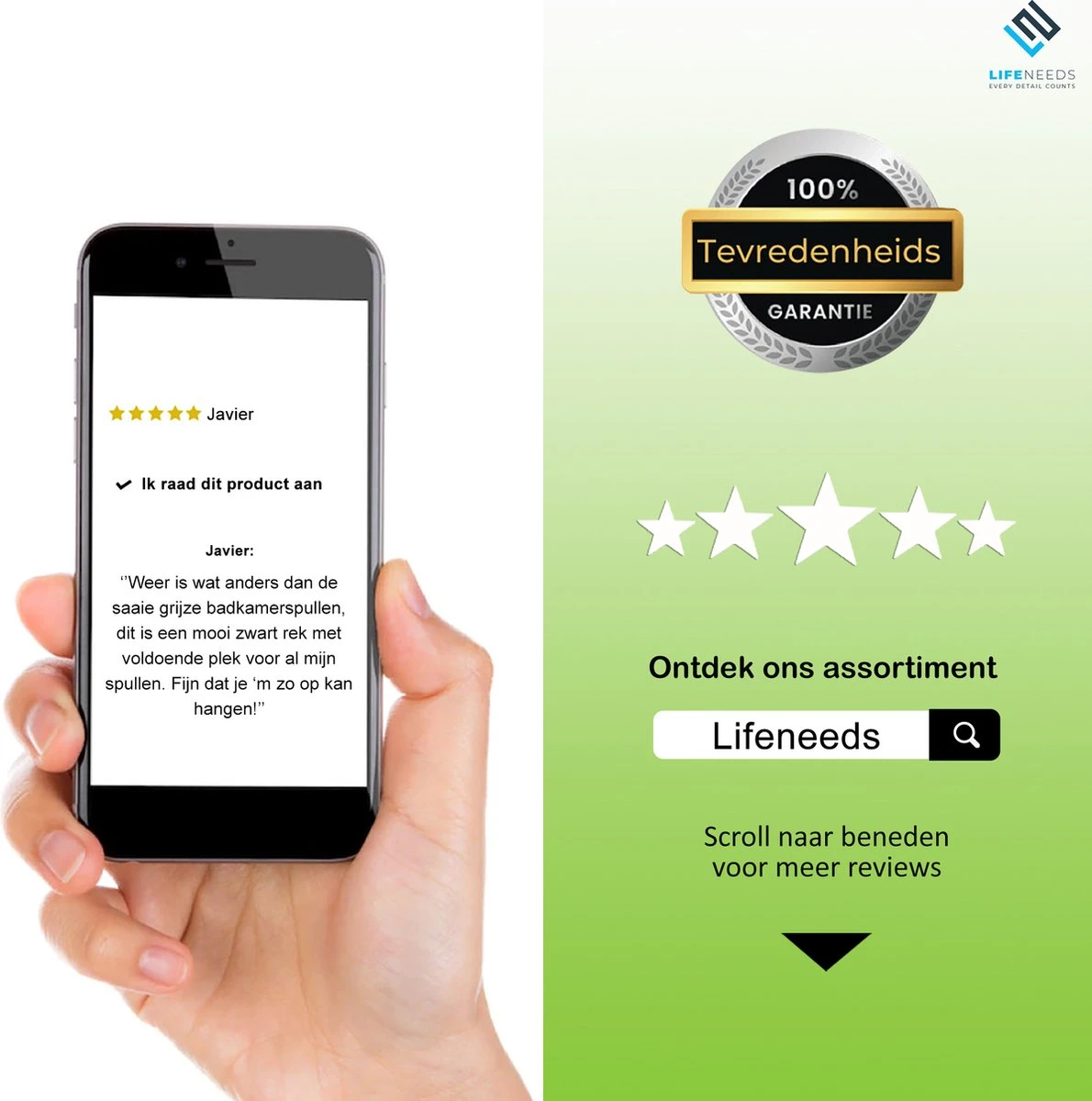 Doucherek Zonder Boren Inclusief Douchewisser - Aan Douchewand - Zwart - Ophangbaar - Zuignap - 2 Laags - Wiper - Shower Rack - Valentijnsdag Cadeau 4 Doucherek Zonder Boren Inclusief Douchewisser - Aan Douchewand - Zwart - Ophangbaar - Zuignap - 2 Laags - Wiper - Shower Rack - Valentijnsdag Cadeau - Afbeelding 2